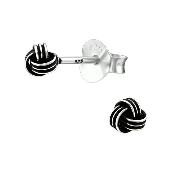 Sterling Silver Knot Ear Stud 3.5mm - Picture 1 of 7